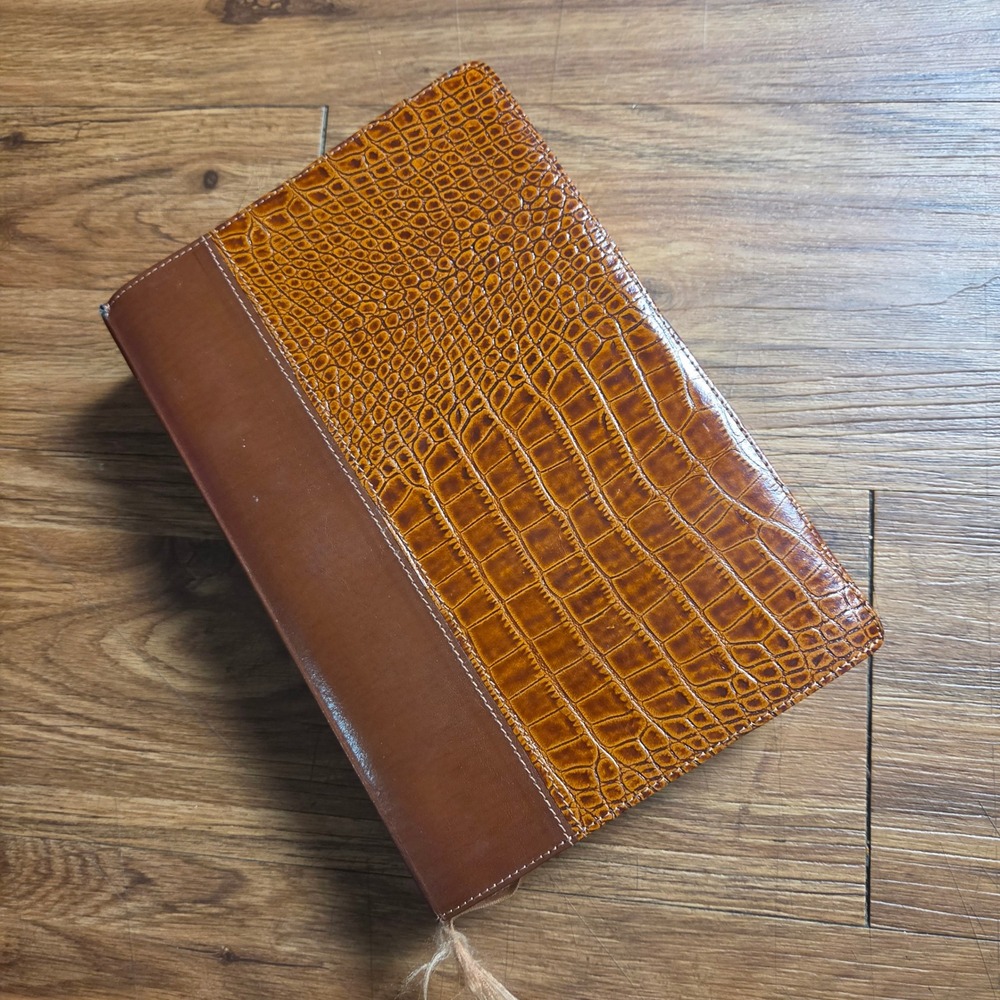 Life Application Study Bible NIV Zondervan Croc Alligator European Leather Tan